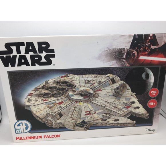 Brand New DISNEY Star Wars Millennium Falcon Paper 4D PUZZ Model Kit 216pcs - Picture 1 of 2